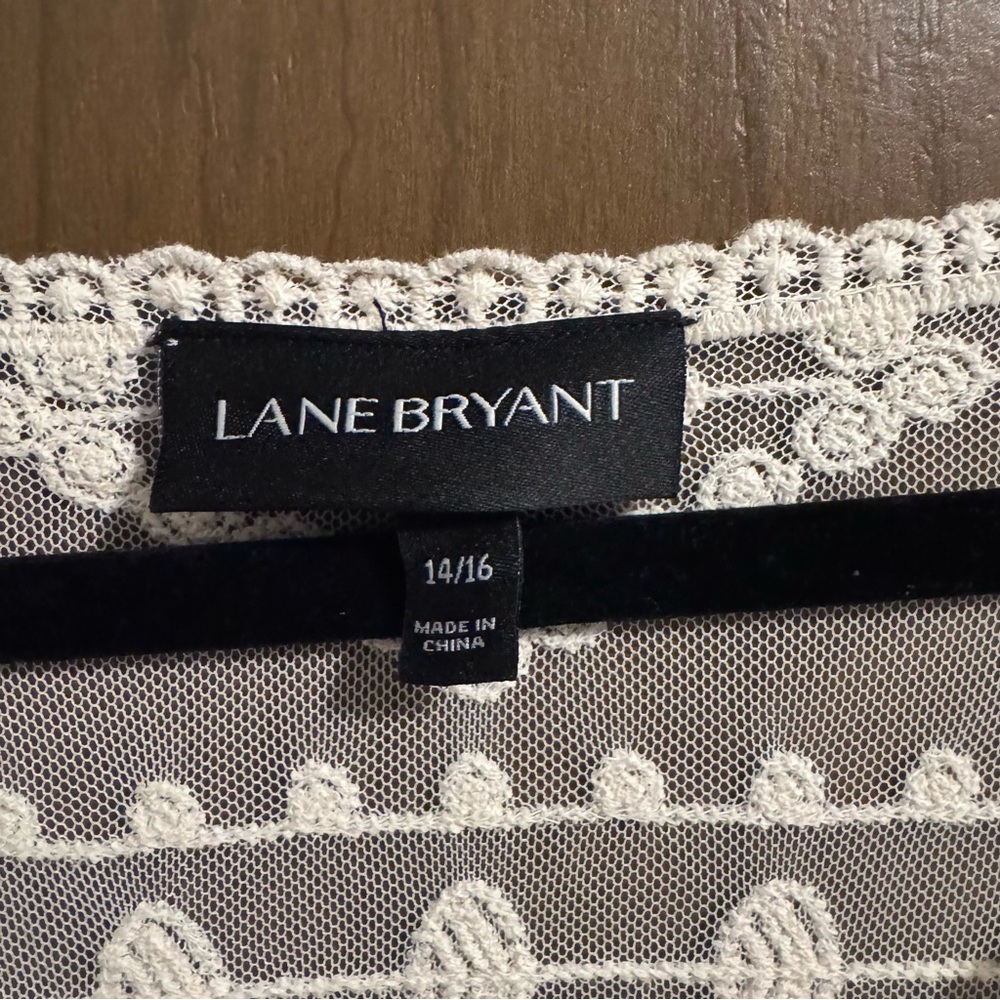 Lane Bryant Sheer Lace Cover-Up white crochet size 14/16 beach vacay hippie boho - Picture 5 of 13